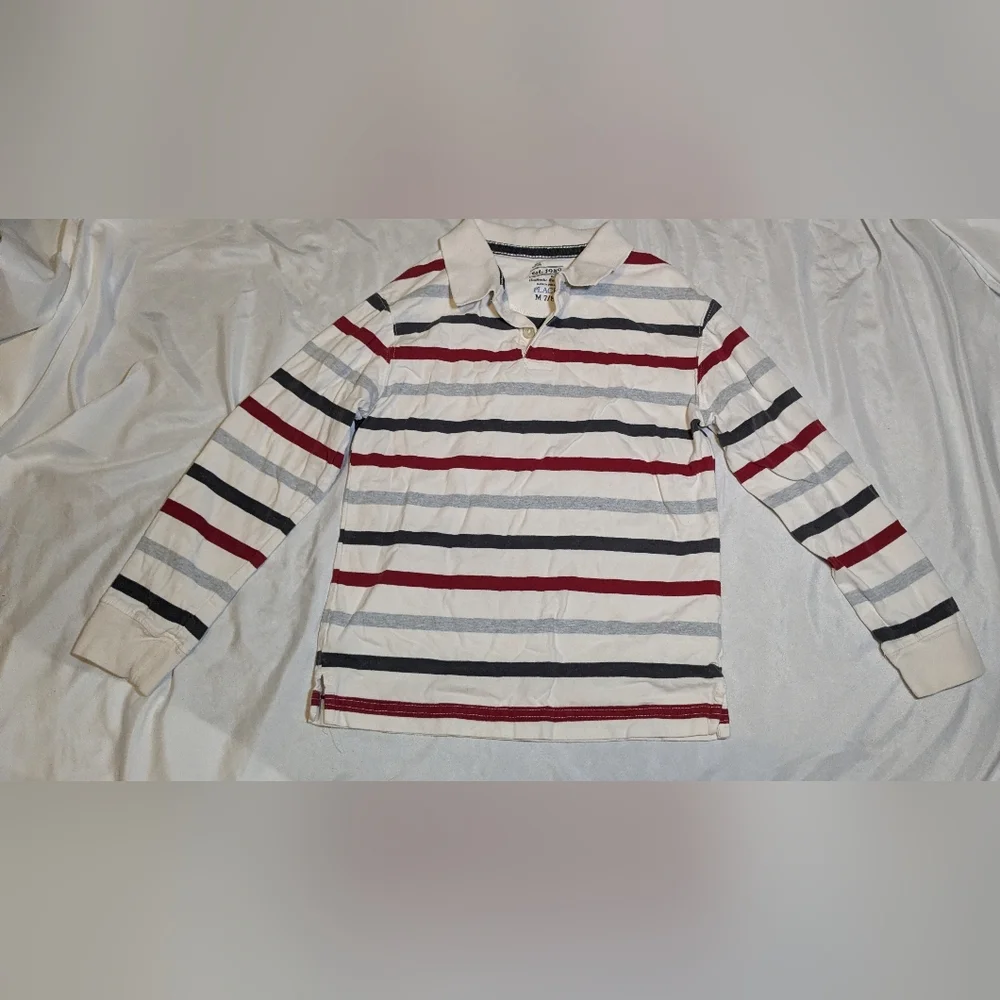 The Children's Place Boys Long Sleeve Striped‎ Polo 100% Cotton Size 7/8